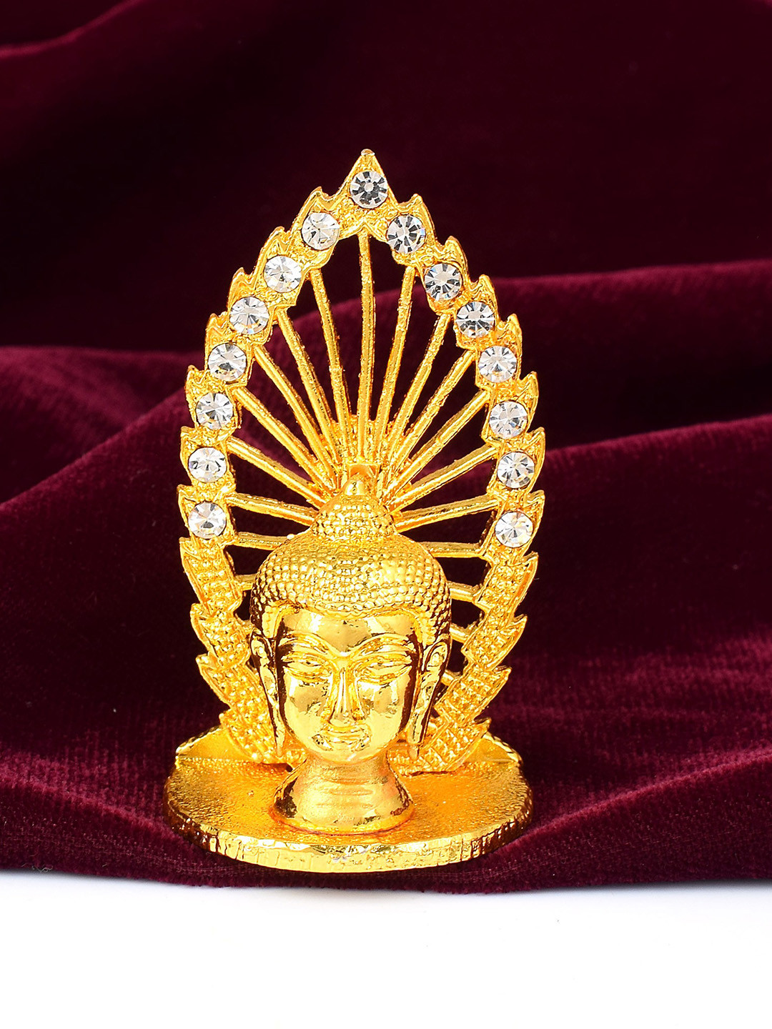 MEMOIR Budha Gold Brass Metallic Home Office Medium Showpiece - 2 Inches