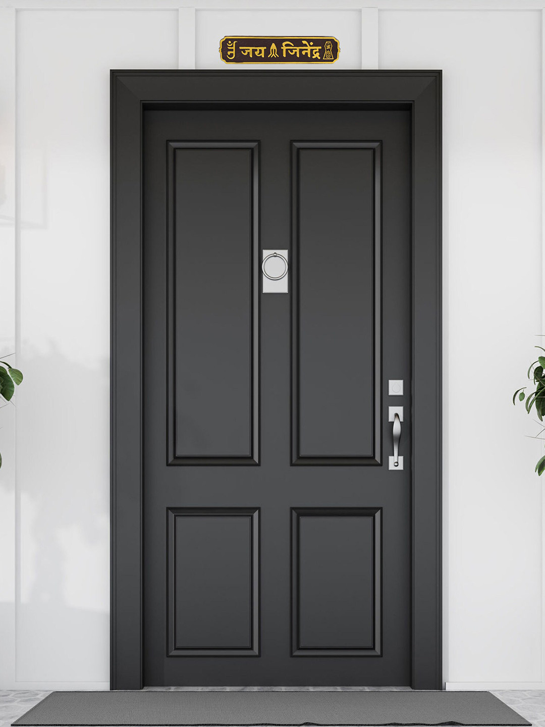 MEMOIR Acrylic Jain Door Wood Ethnic Motifs Matte Sticking Hall Signs and Plaques-7In