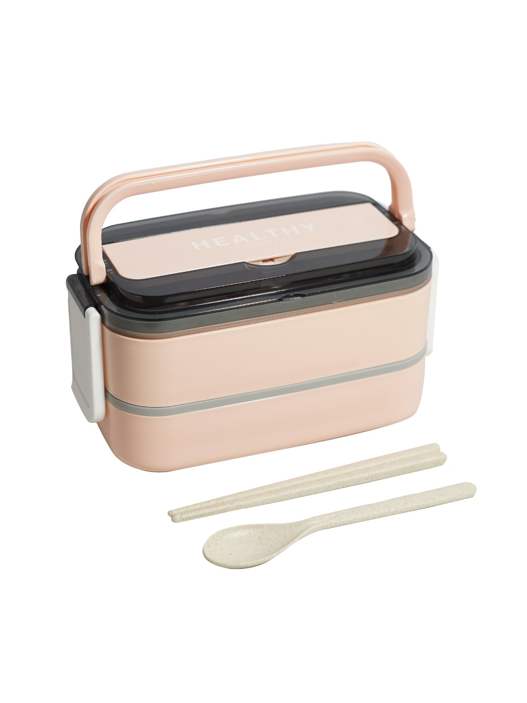 YELONA Pink & Black Stainless Steel Dishwasher &Microwave Safe Lunch Box & Cutlery 21.5 L