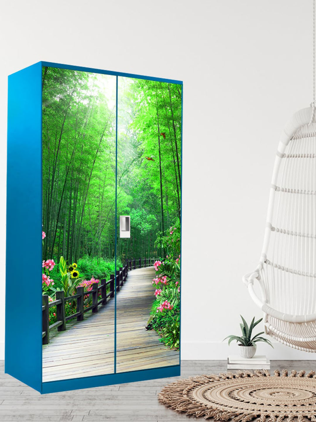 WallDaddy Green Botanical Printed Wardrobe Door Wallpaper