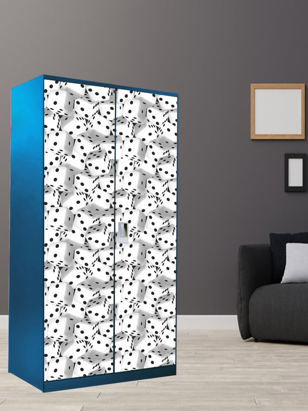 WallDaddy White & Black Dies Printed 3D Wardrobe Sticker