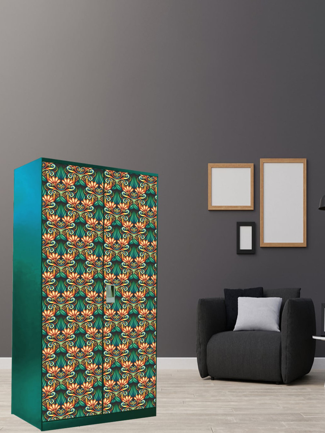 WallDaddy Green & Red Printed Paper Wardrobe Sticker