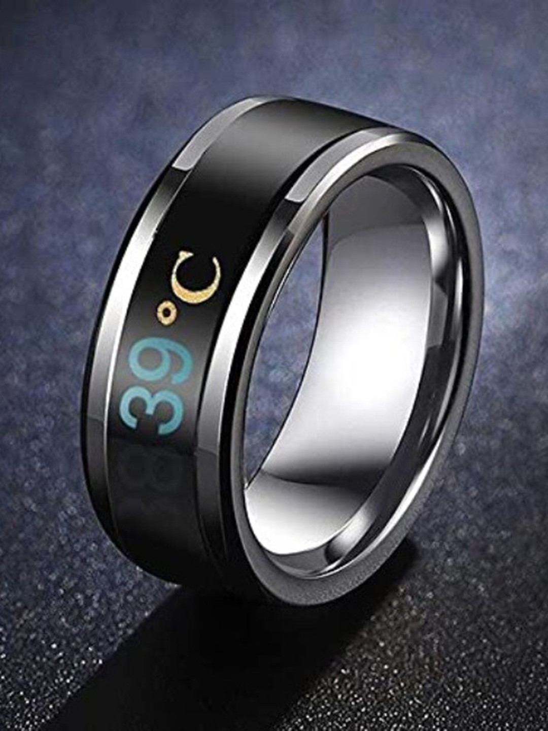 VIEN Men Silver-Plated Temperature Finger Ring