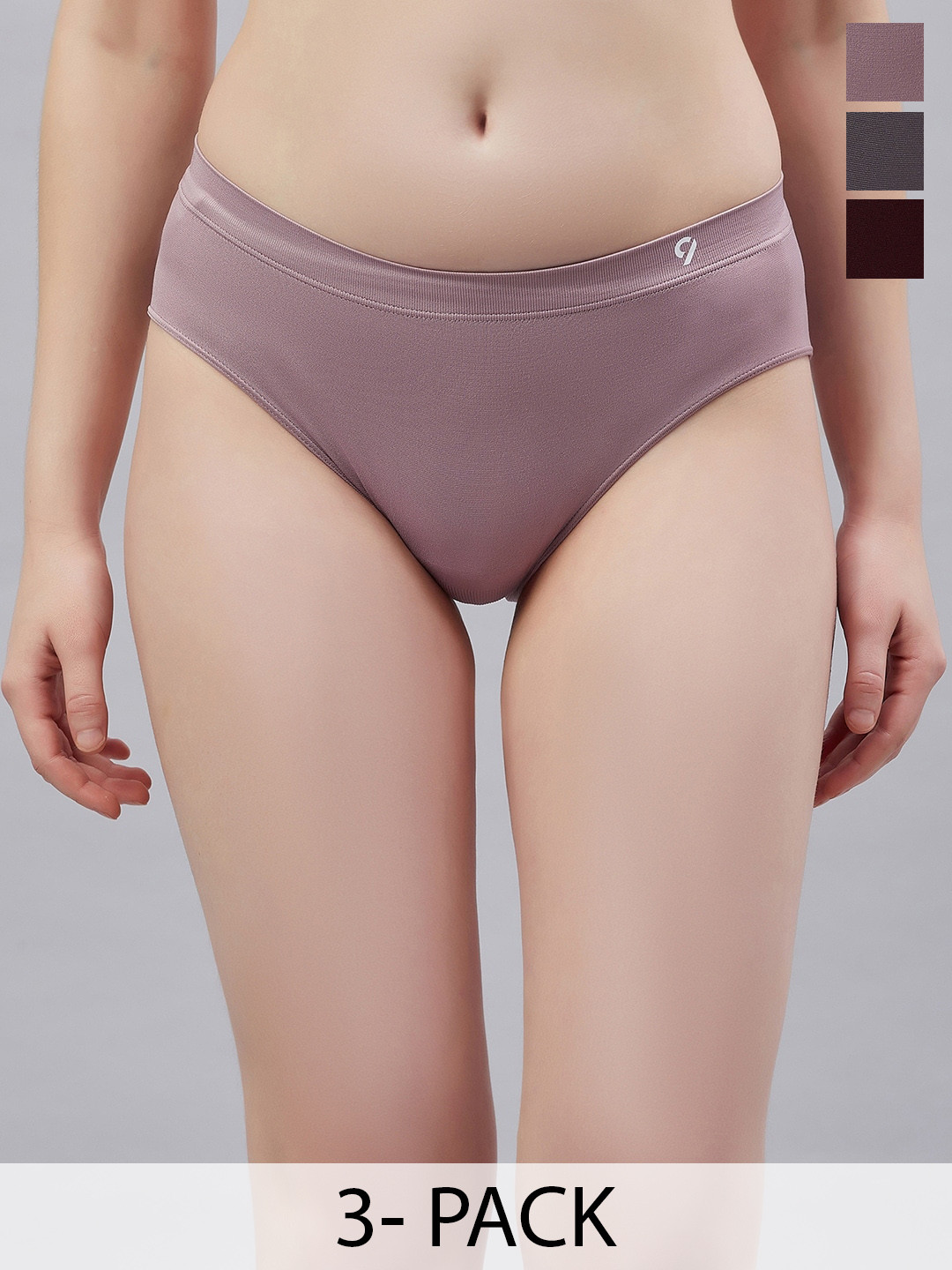 C9 AIRWEAR Seamless Pack Of 3 Everyday Soft Stretch Fit Bikini Briefs