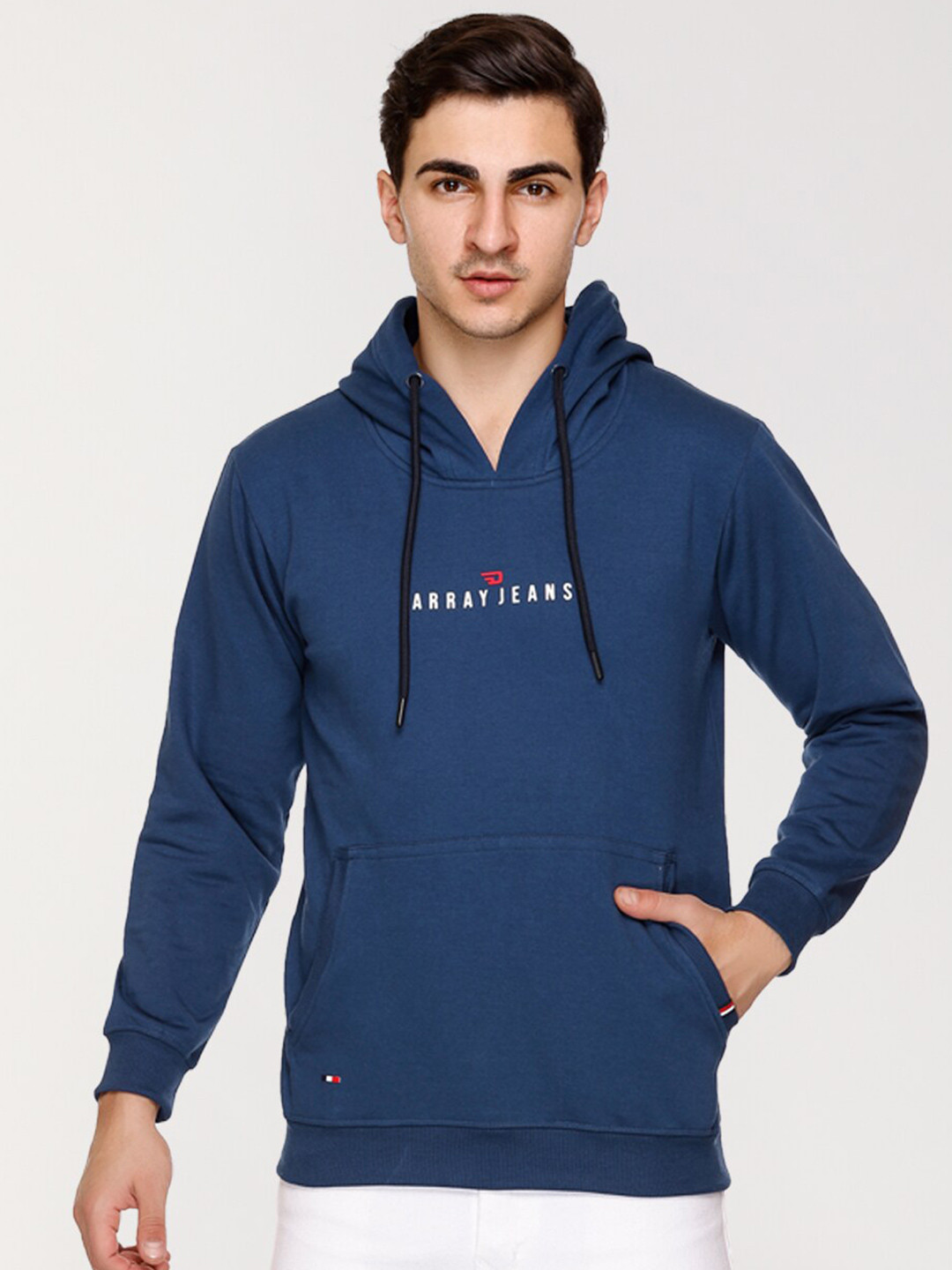 ARRAY Typography Printed Hooded Long Sleeves Cotton Sweatshirt