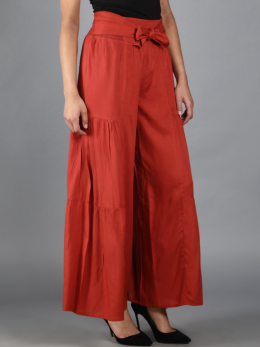 DEBONATELLA Mid-Rise Flared Palazzos