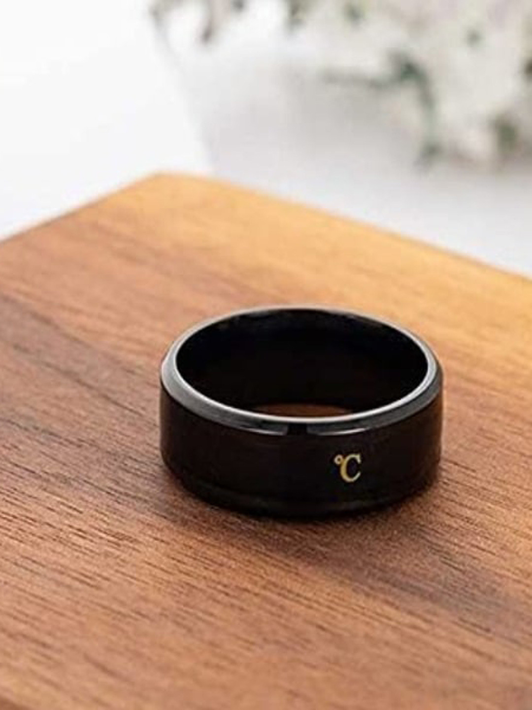 VIEN Men Body Temperature Band Finger Ring