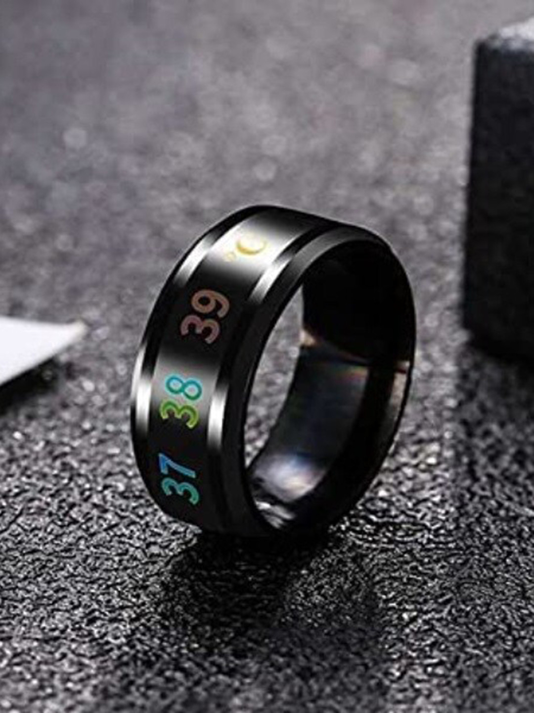 VIEN Men Body Temperature Band Finger Ring