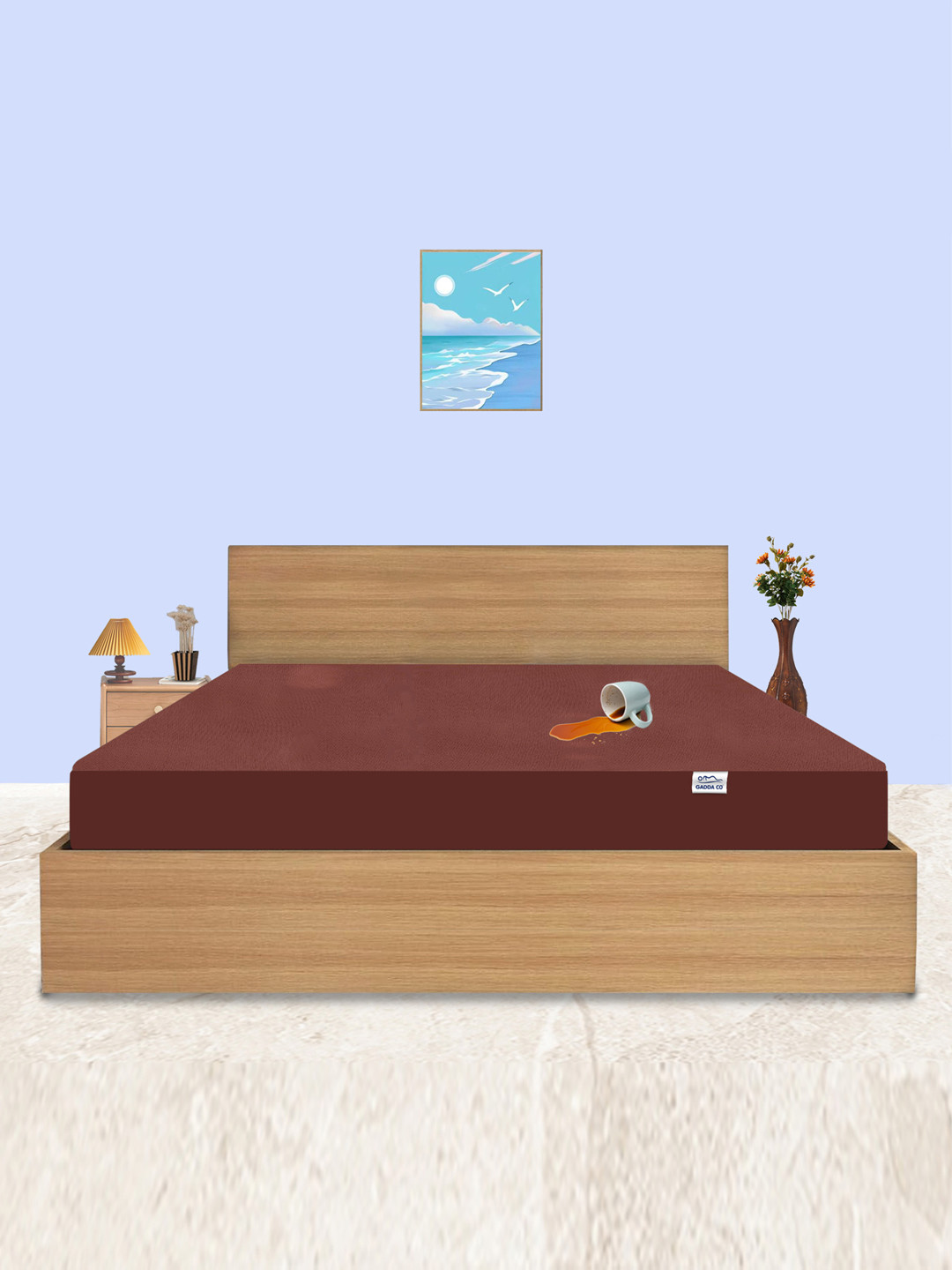 GADDA CO Coffee King Size Soft & Waterproof Mattress Protector