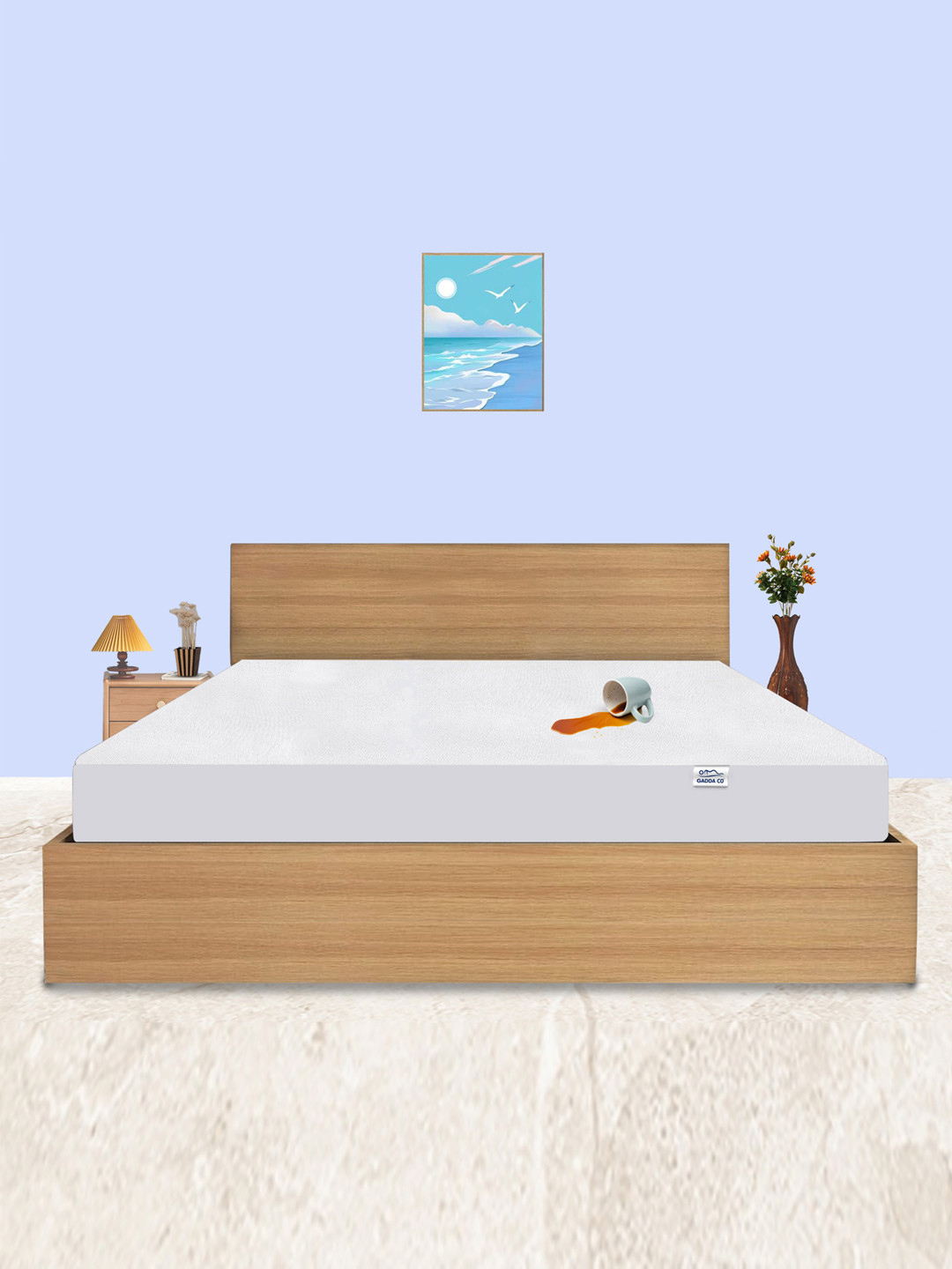 GADDA CO White King Size Soft & Waterproof Mattress Protector