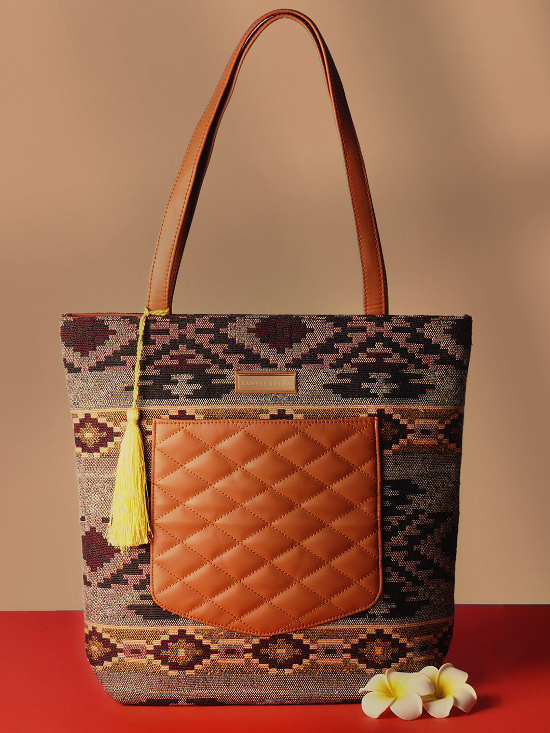 Kanvas Katha Textured Jacquard Laptop Bag Up to 13 inch