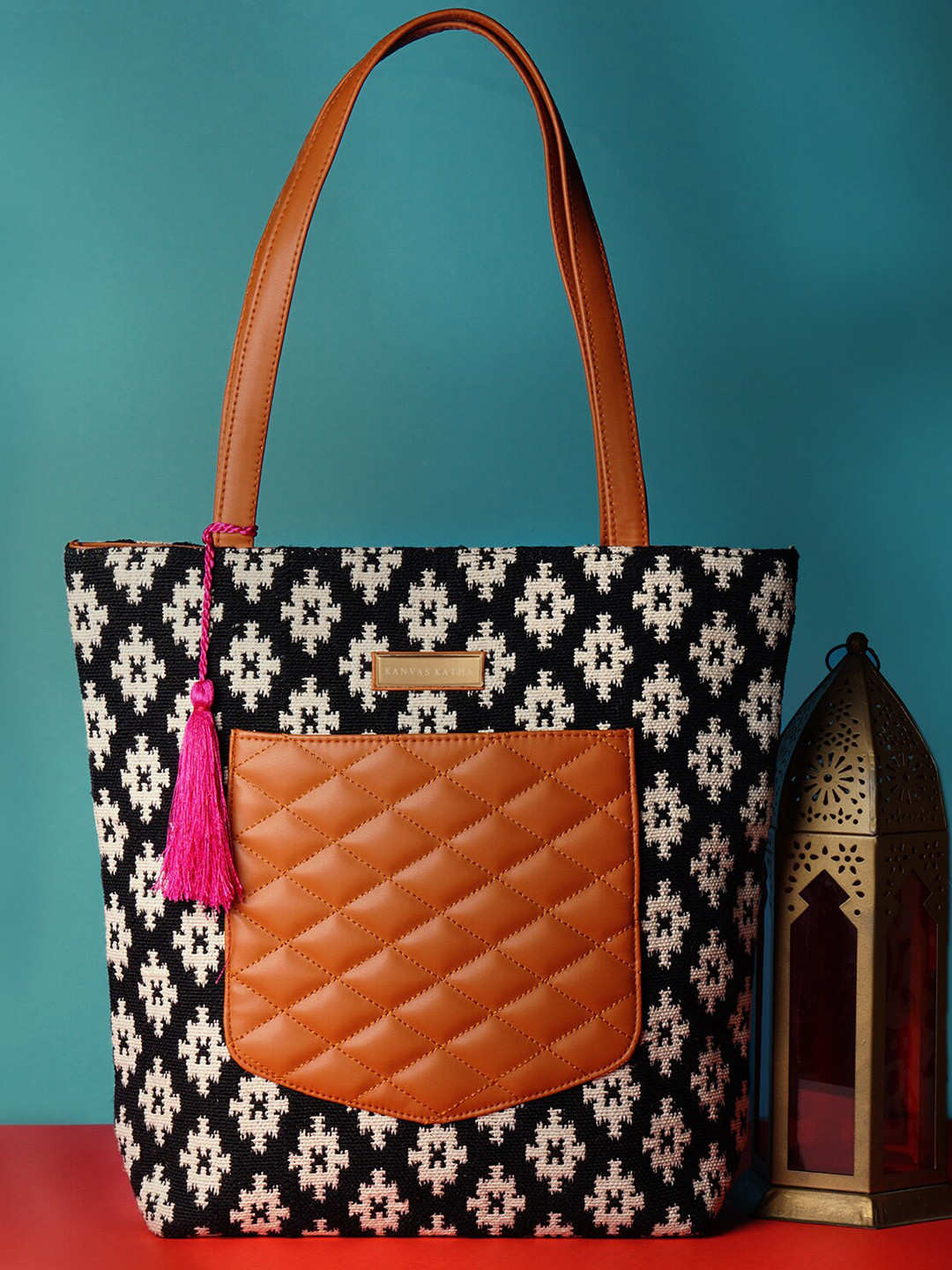 Kanvas Katha Women Geometric Printed Jacquard Laptop Bag Up to 13  inch