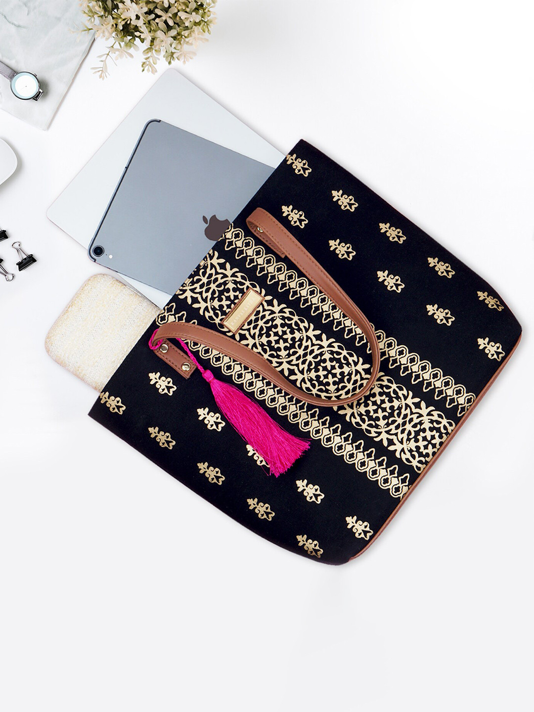 Kanvas Katha Printed Canvas Laptop bag Up to 13 inch