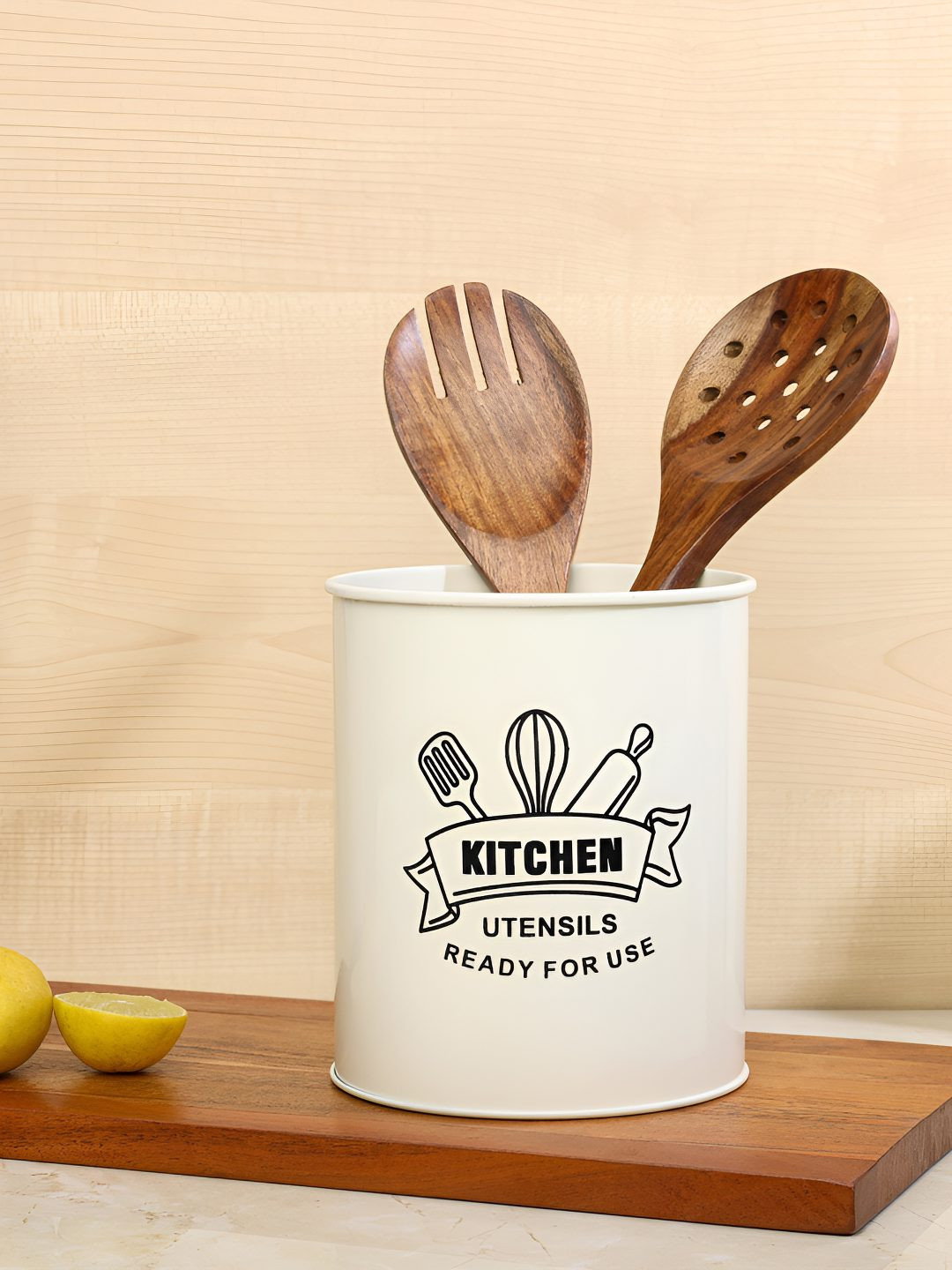 dudki Off White Printed Spoon Organizer