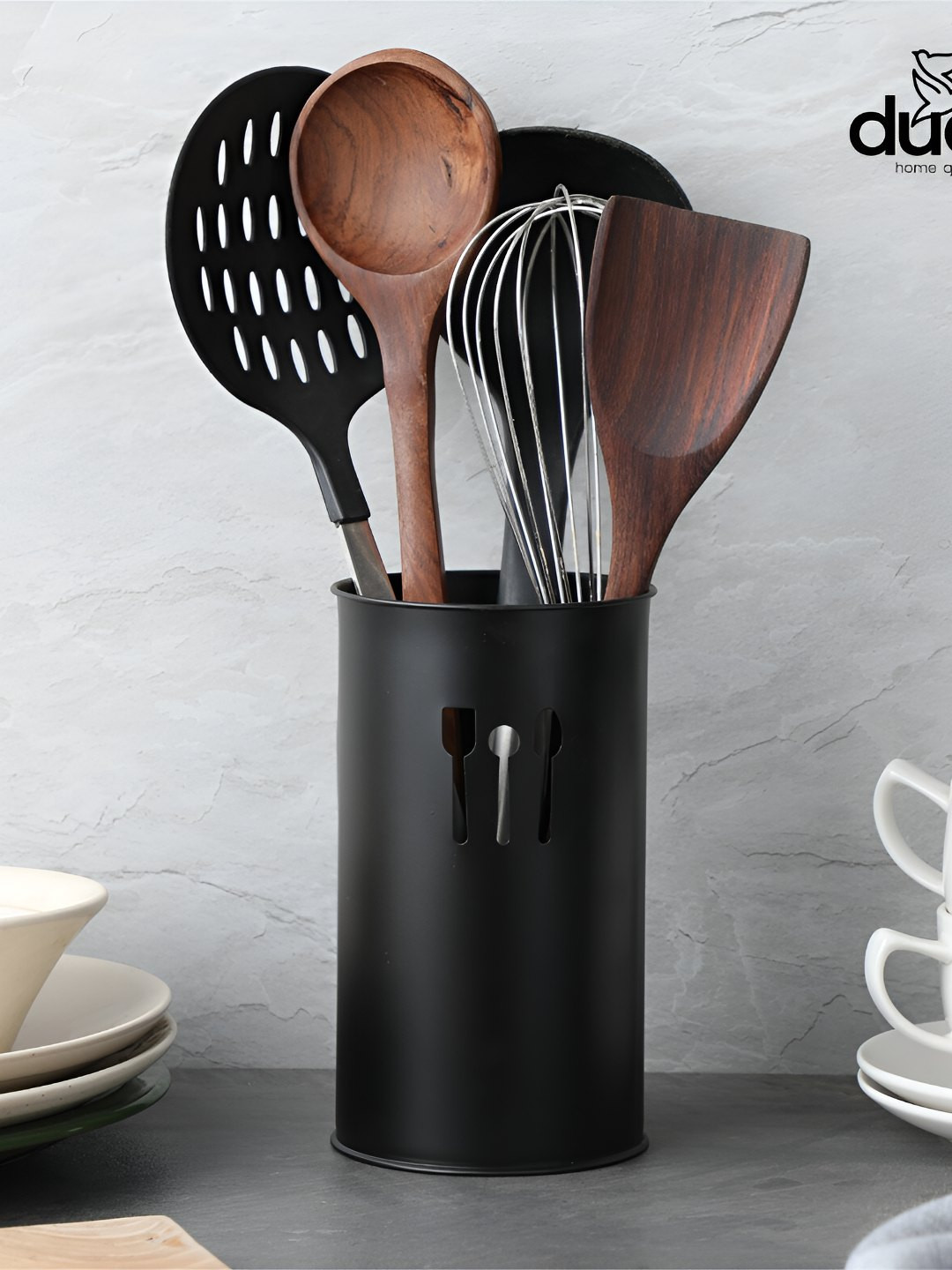 dudki Black Metal Cutlery Holder