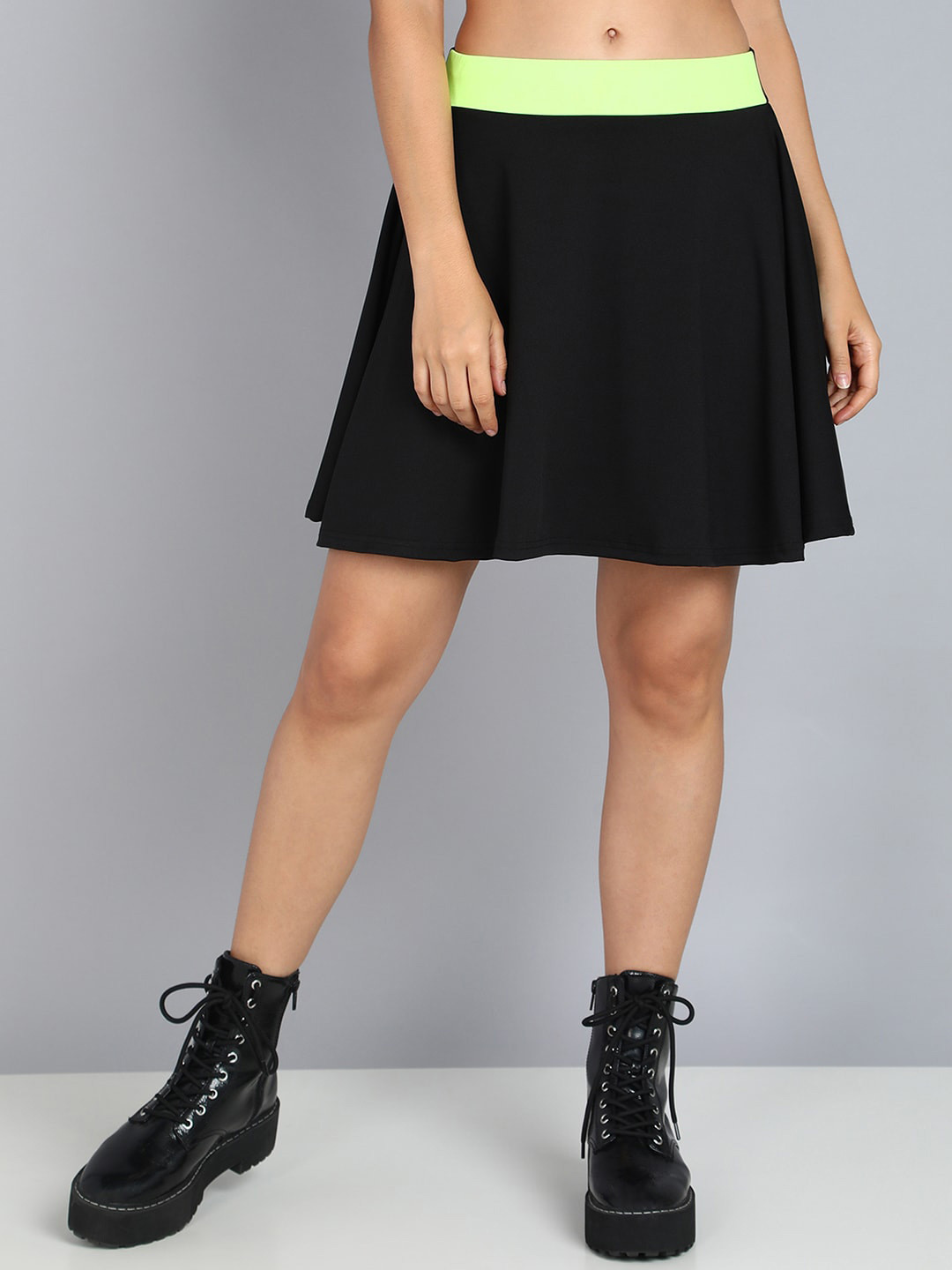 BAESD Girls Flared Skirt With Attached Safety Shorts