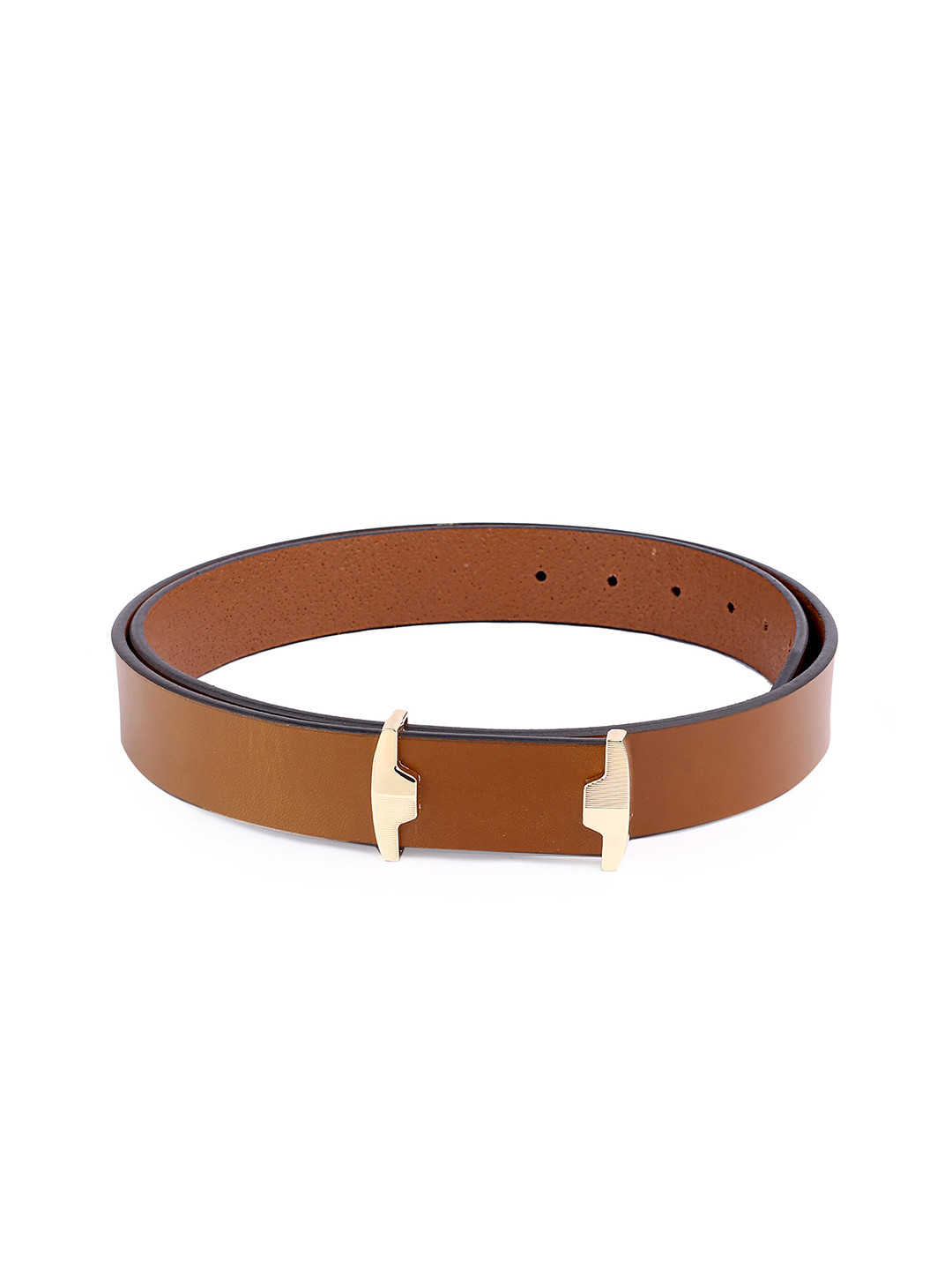 bacca bucci Men Gold-Toned Leather Formal Belt