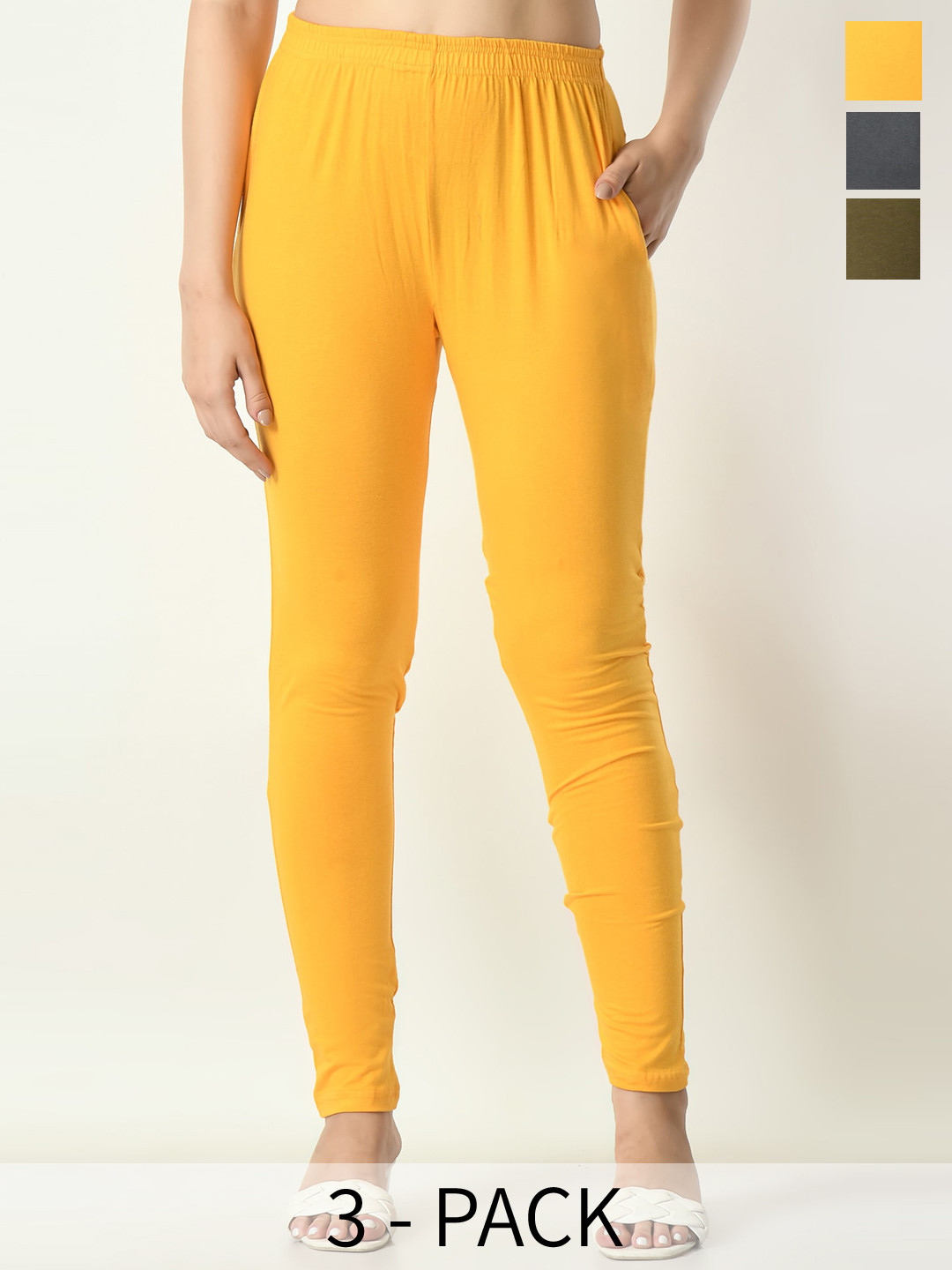 BAESD Pack Of 3 Side Pocket Ankle Length Leggings