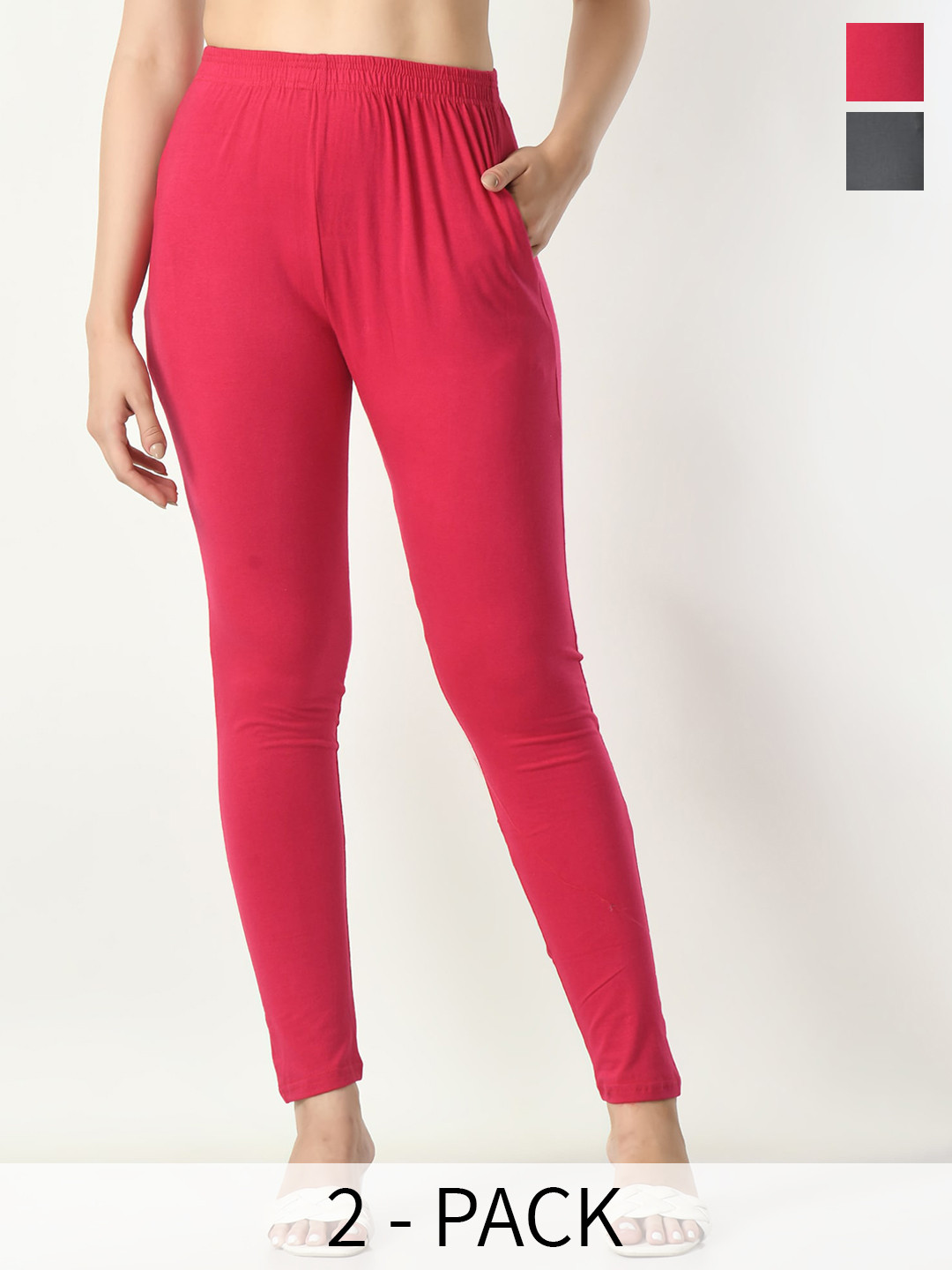 BAESD Pack Of 2 Ankle Length Leggings With Side Pocket