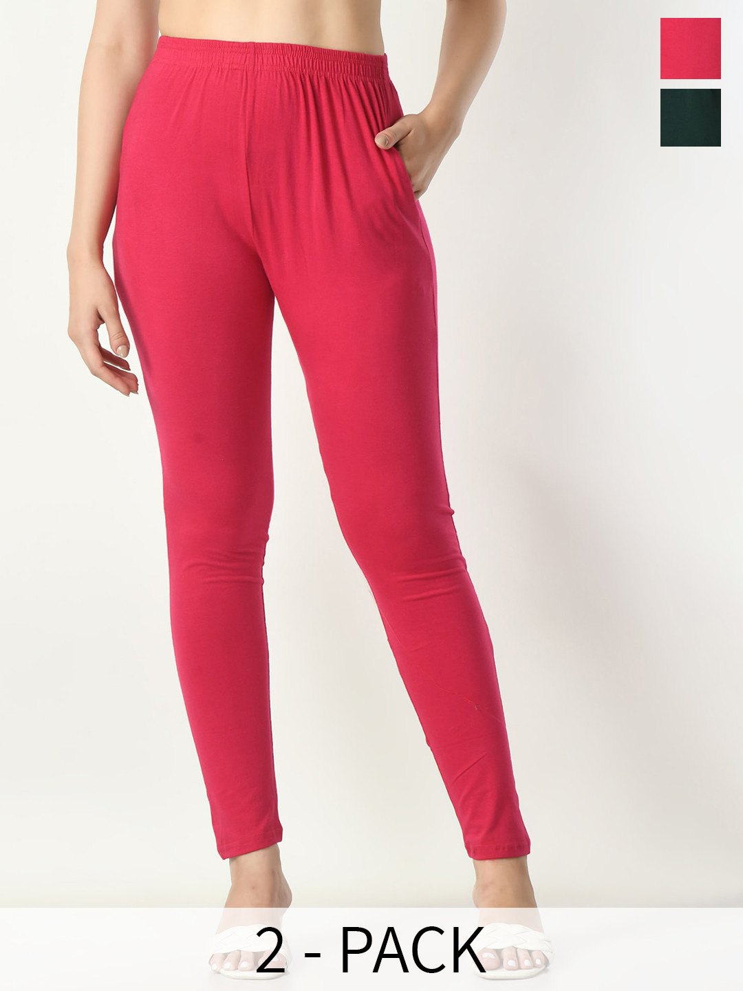 BAESD Pack Of 2 Ankle-length Leggings with Side Pocket