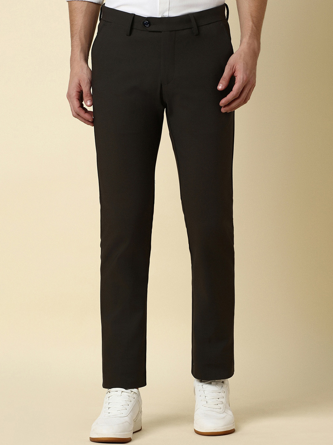 Allen Solly Men Plain Ultra Slim Fit Regular Trousers