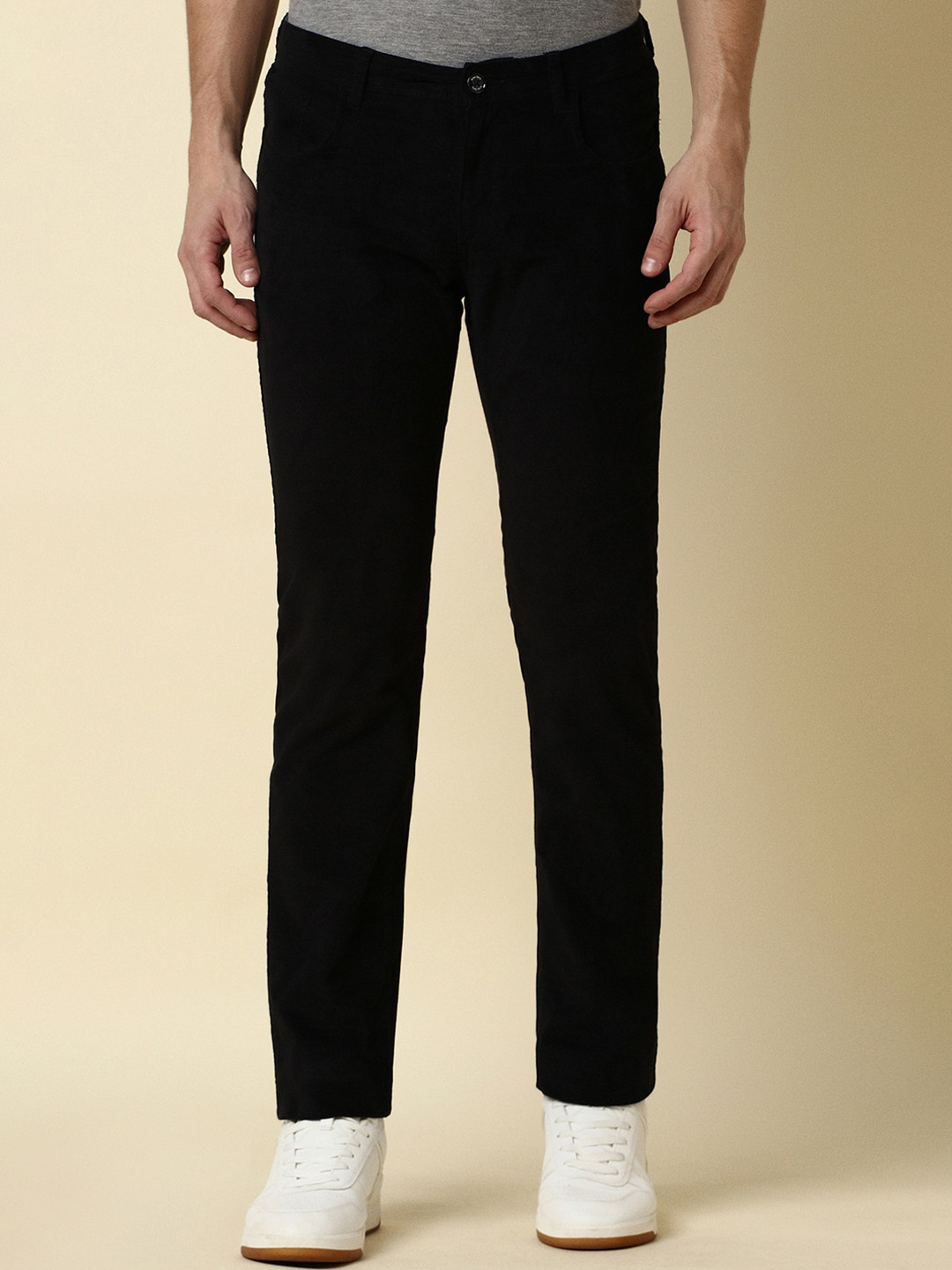 Allen Solly Men Plain Slim Fit Regular Trousers