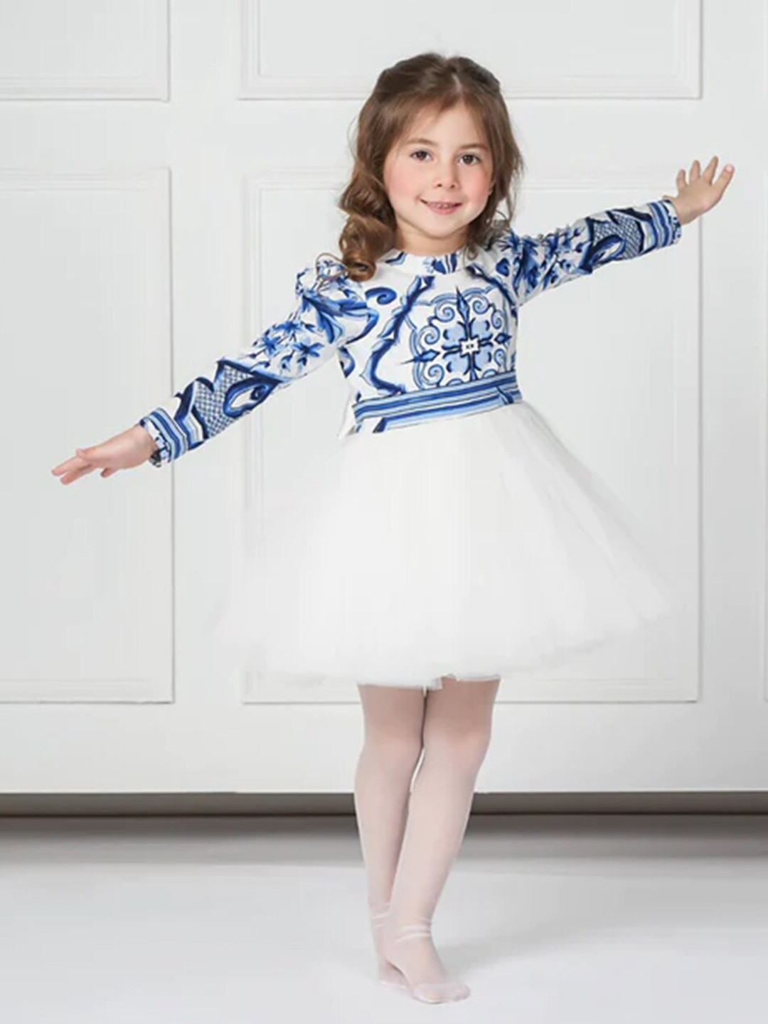 THE PONY & PEONY CO. Ethnic Motifs Printed Fit & Flare Dress