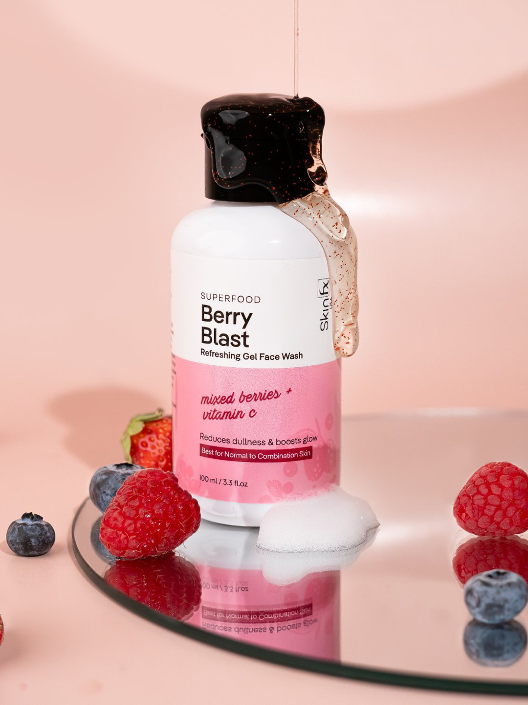 Skin Fx Superfood Berry Blast Refreshing Gel Face Wash with Mixed Berries & Vit C - 100ml