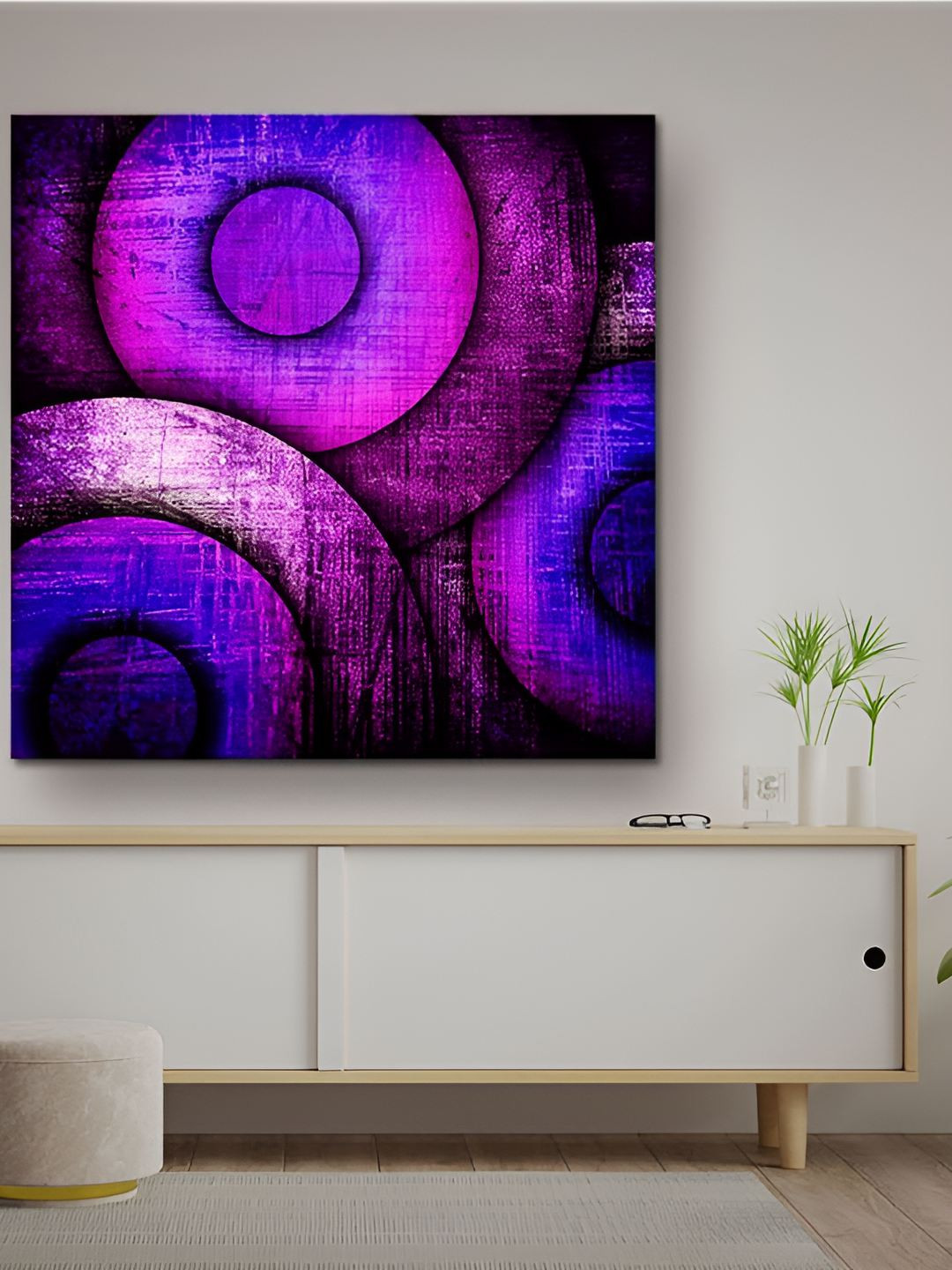 Casperme Purple Canvas Wall Living Room Square Potrait Paintings Wall Art -35 x 23In