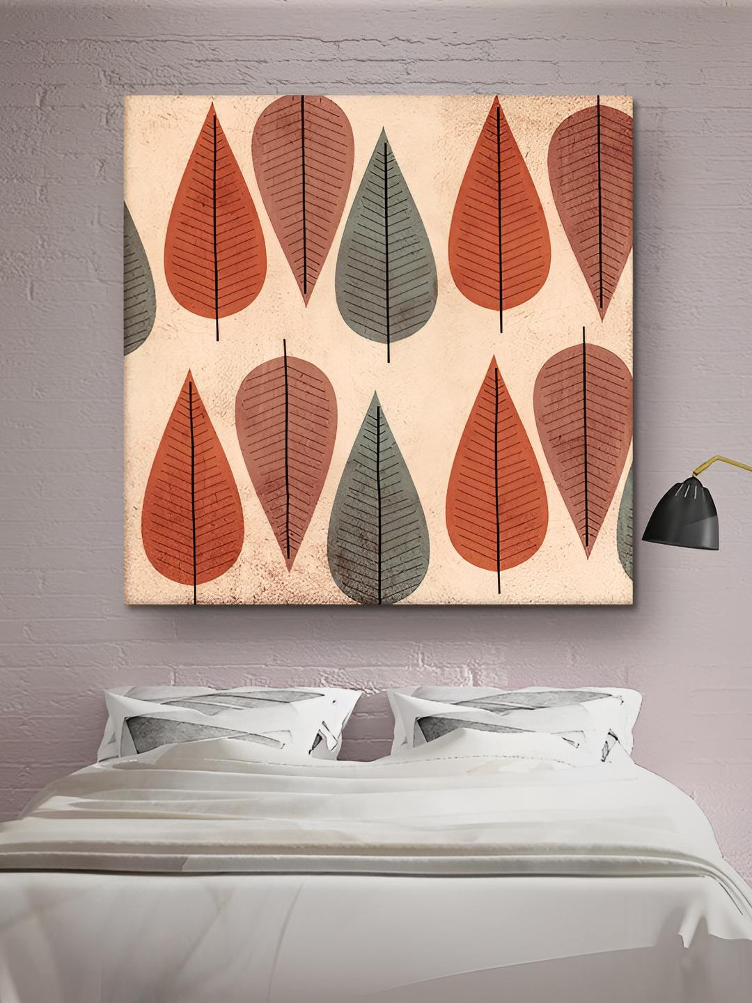 Casperme Brown & Beige Modern Art  Canvas Framed Painting Wall Art