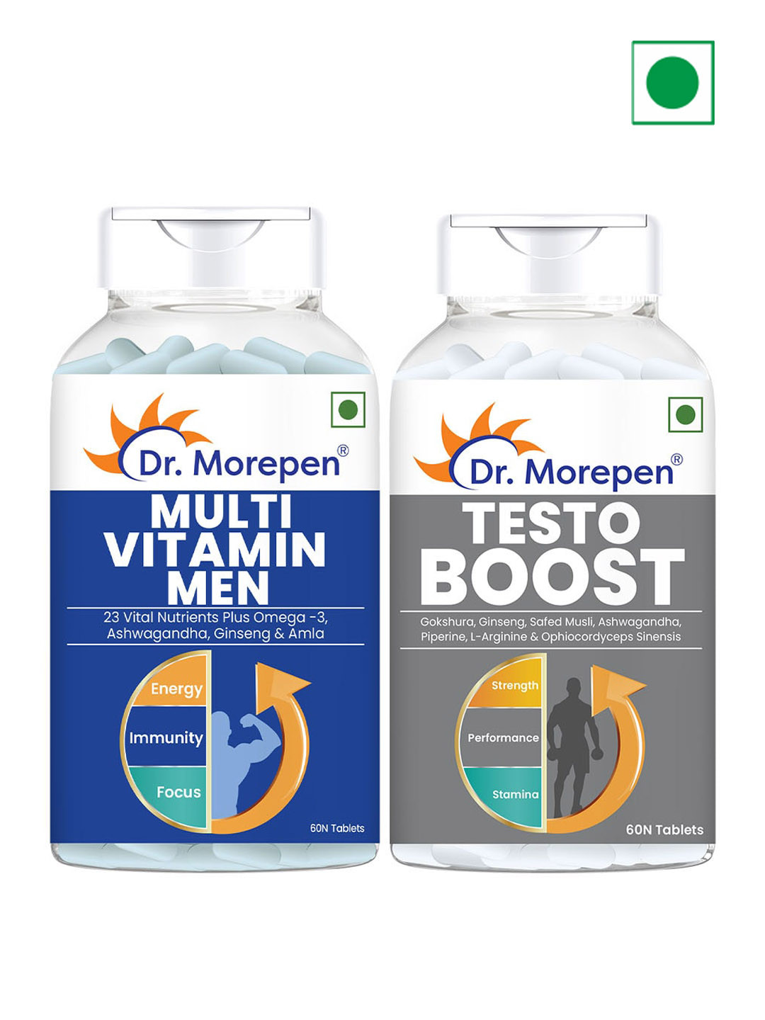 Dr. Morepen Set of Testo Boost & Multivitamin Men Tablets - 60 Tablets Each