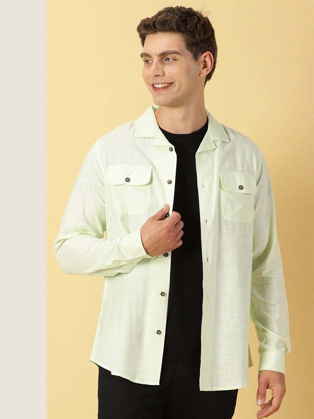 Thomas Scott Classic Cuban Collar Pure Cotton Casual Shirt