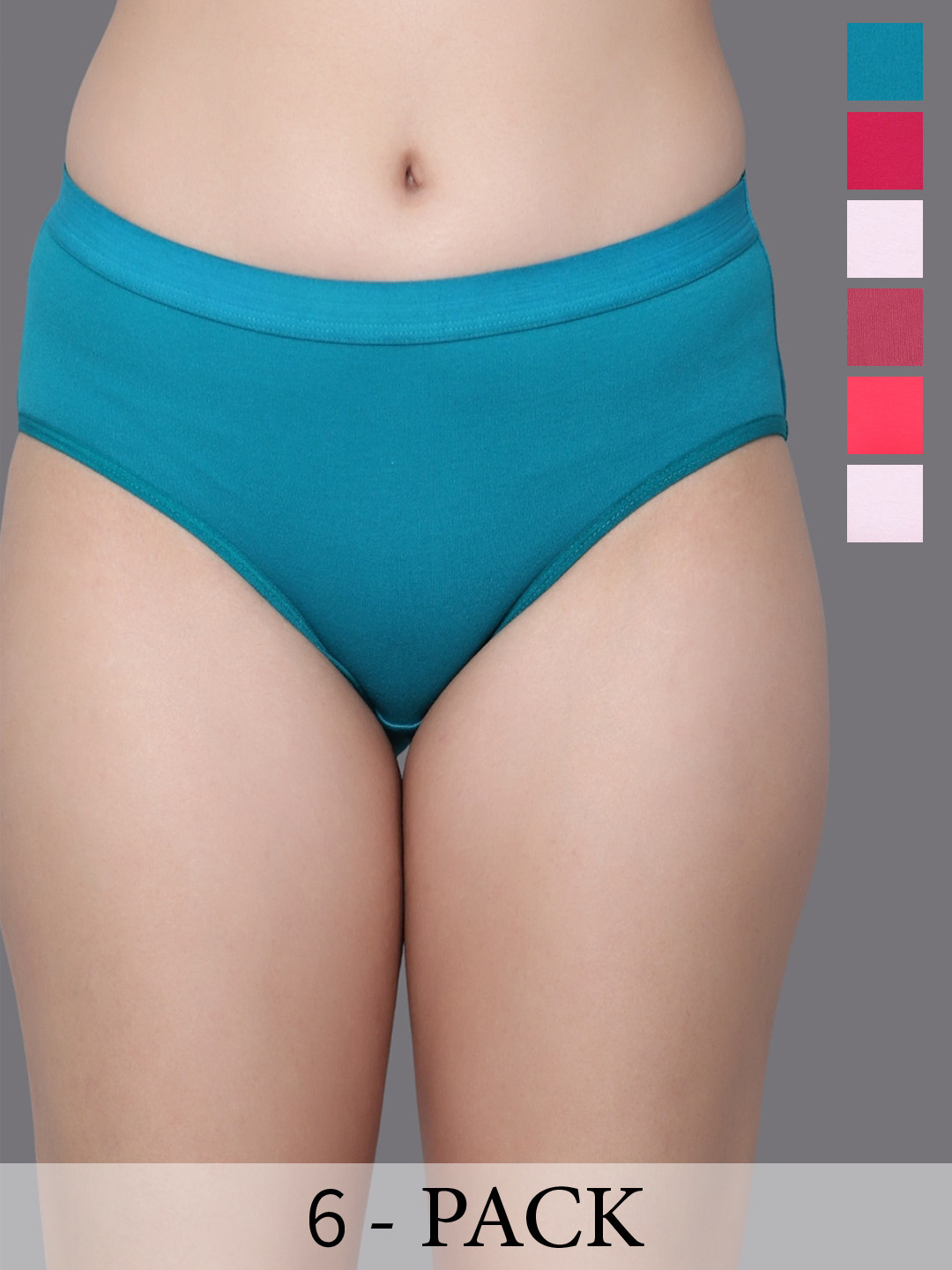 Aimly Pack Of 6 Cotton Hipster Briefs