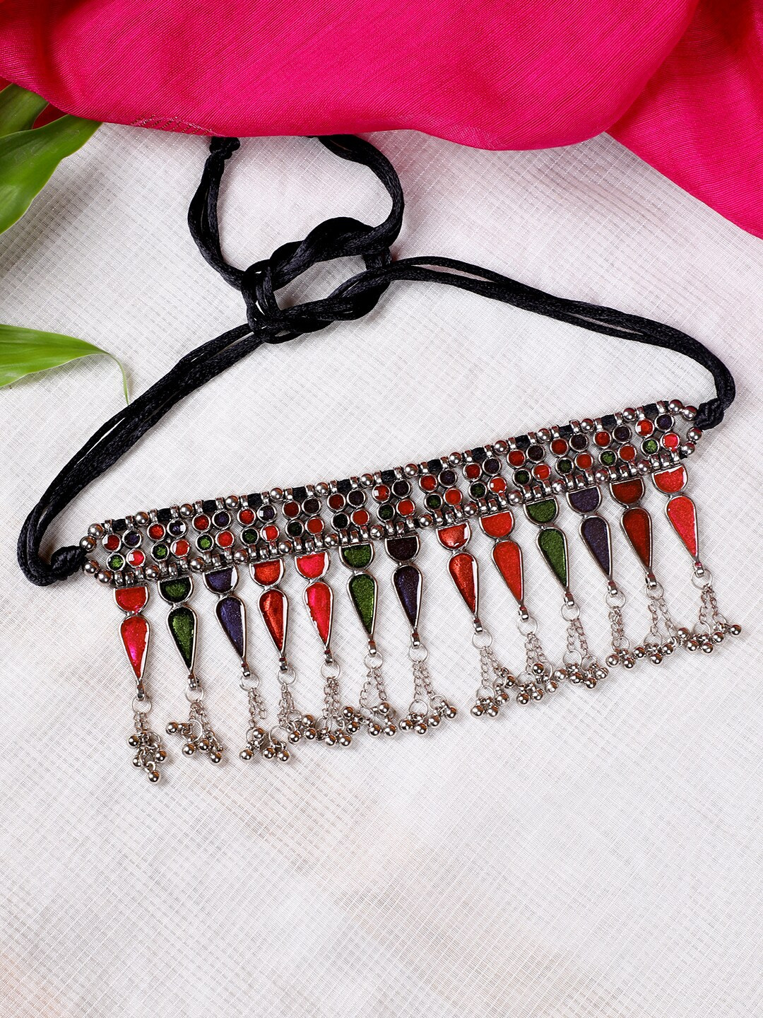 FIROZA Brass Beaded Statement Afghan Necklace