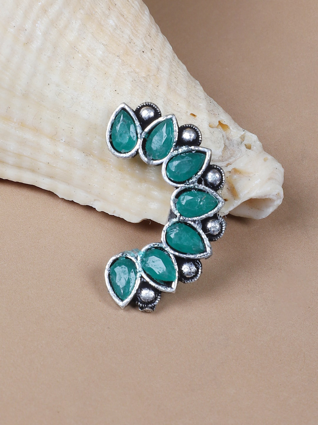 FIROZA Stones-Studded Maratha Nose Clip