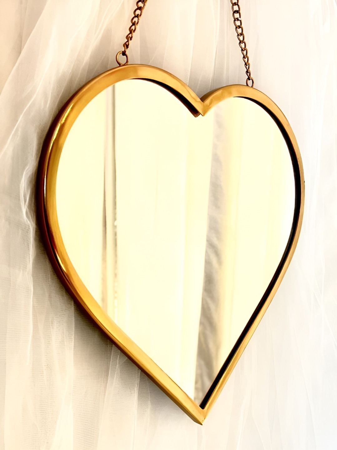 Timaya's Decor Gold Toned Solid Metal Valentino Wall Mirrors