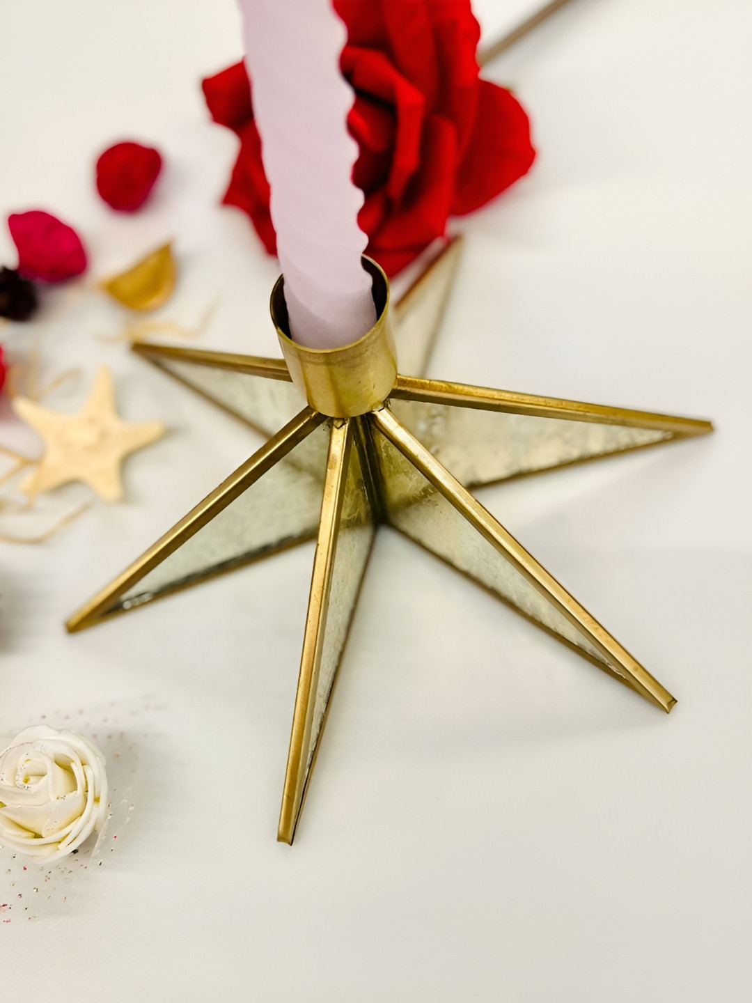 Timaya's Decor Brown Starfish Charm Candle Holder