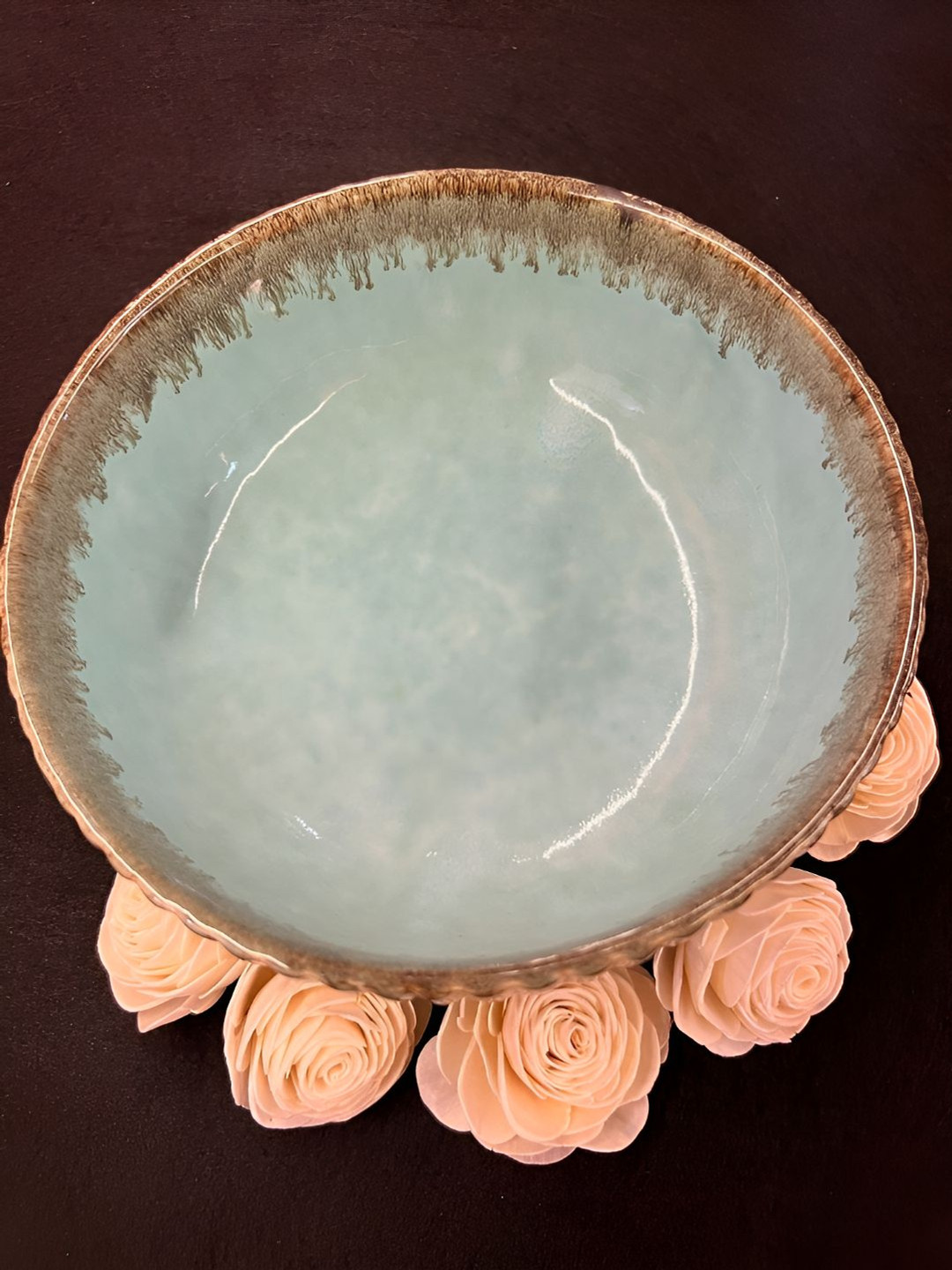 Timaya's Decor Blue Embellished Decorative Bowl