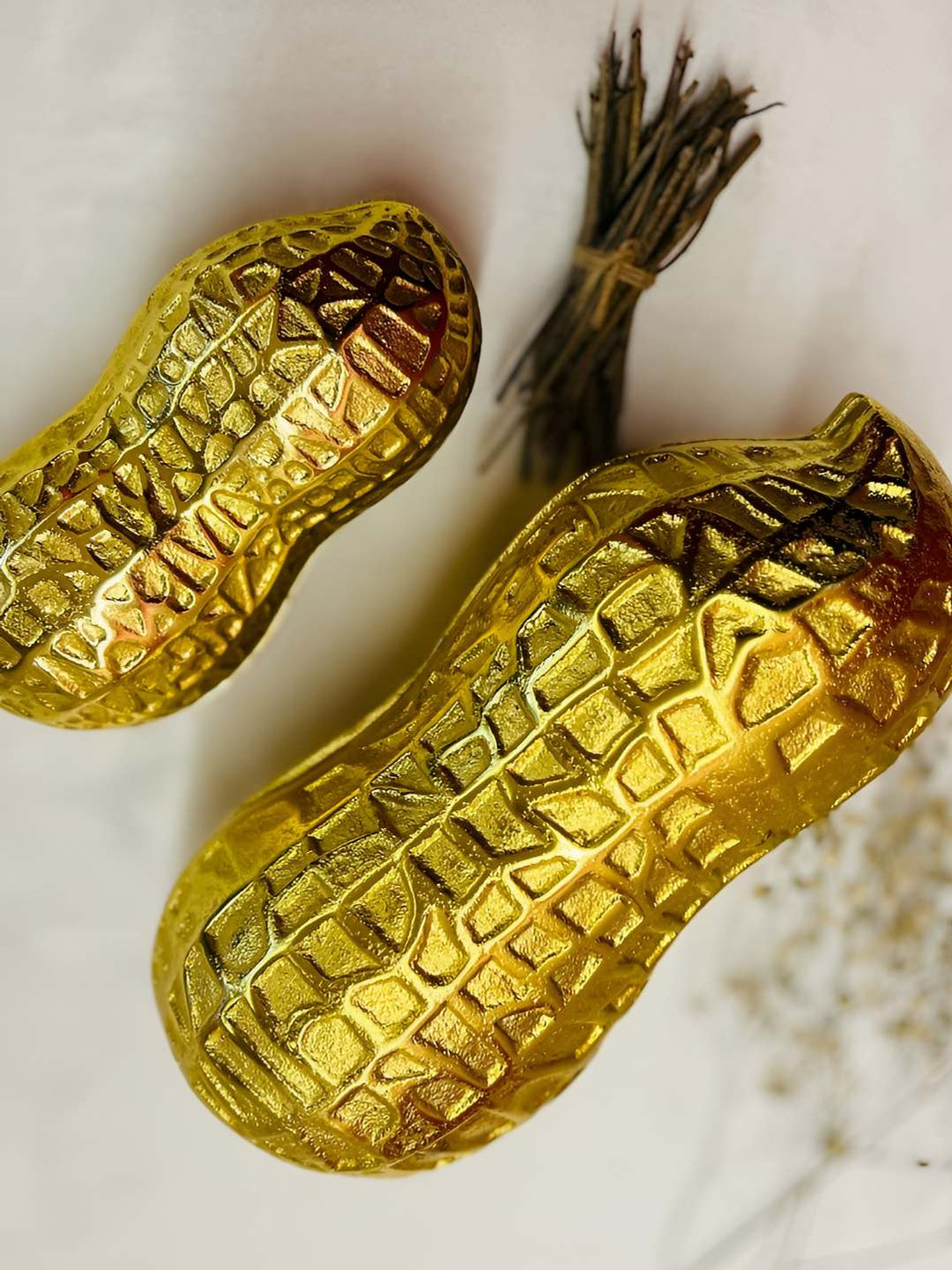 Timaya's Decor 2 Pcs Gold toned  P-Nut Decorative Bowl