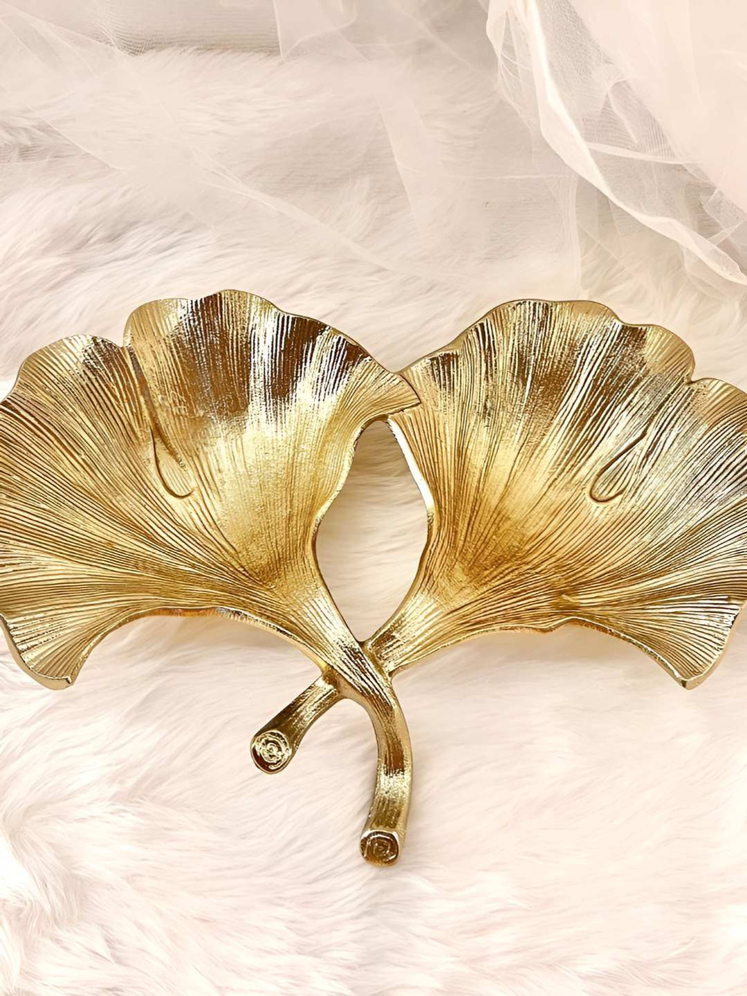 Timaya's Decor Twin Saga Gold-Toned Textured Serving Dish