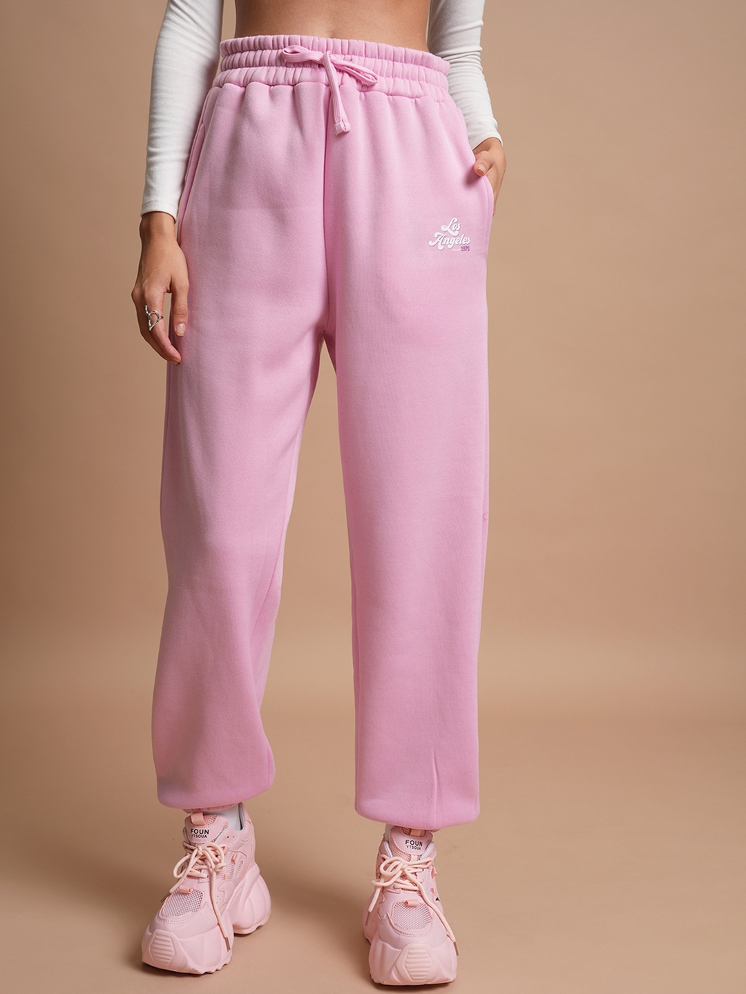 Buy Tokyo Talkies Women Pink Relaxed Fit Joggers - Track Pants for Women  26003328