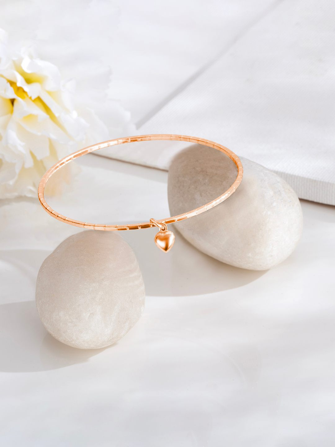 Zavya 925 Sterling Silver Rose Gold-Plated Bangle