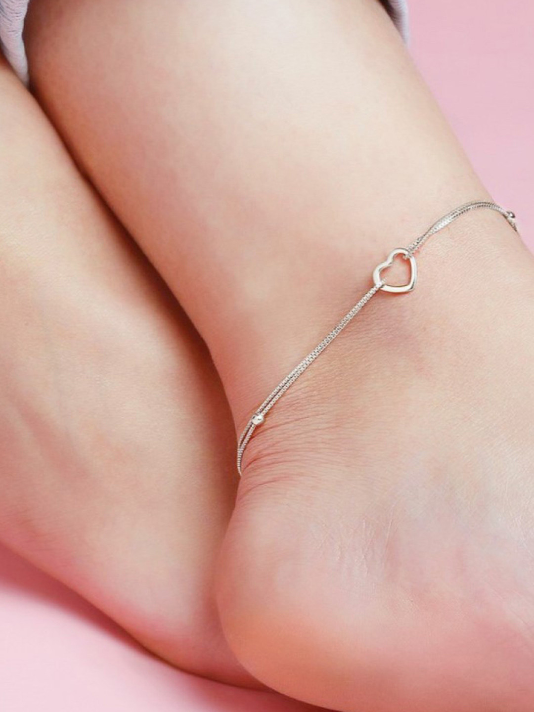 Zavya 925 Sterling Silver Rhodium-Plated Anklet