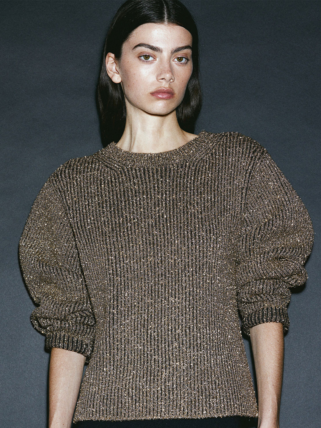 H&M Shimmering Rib-Rnit Jumper