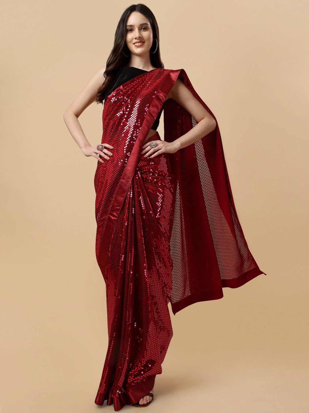 Inddus Sequin Embellished Saree