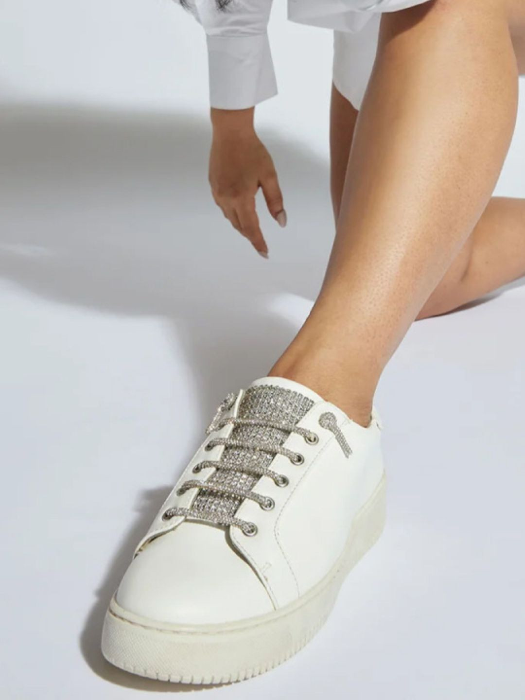 CAI Women Embellished Lace-Up Sneakers