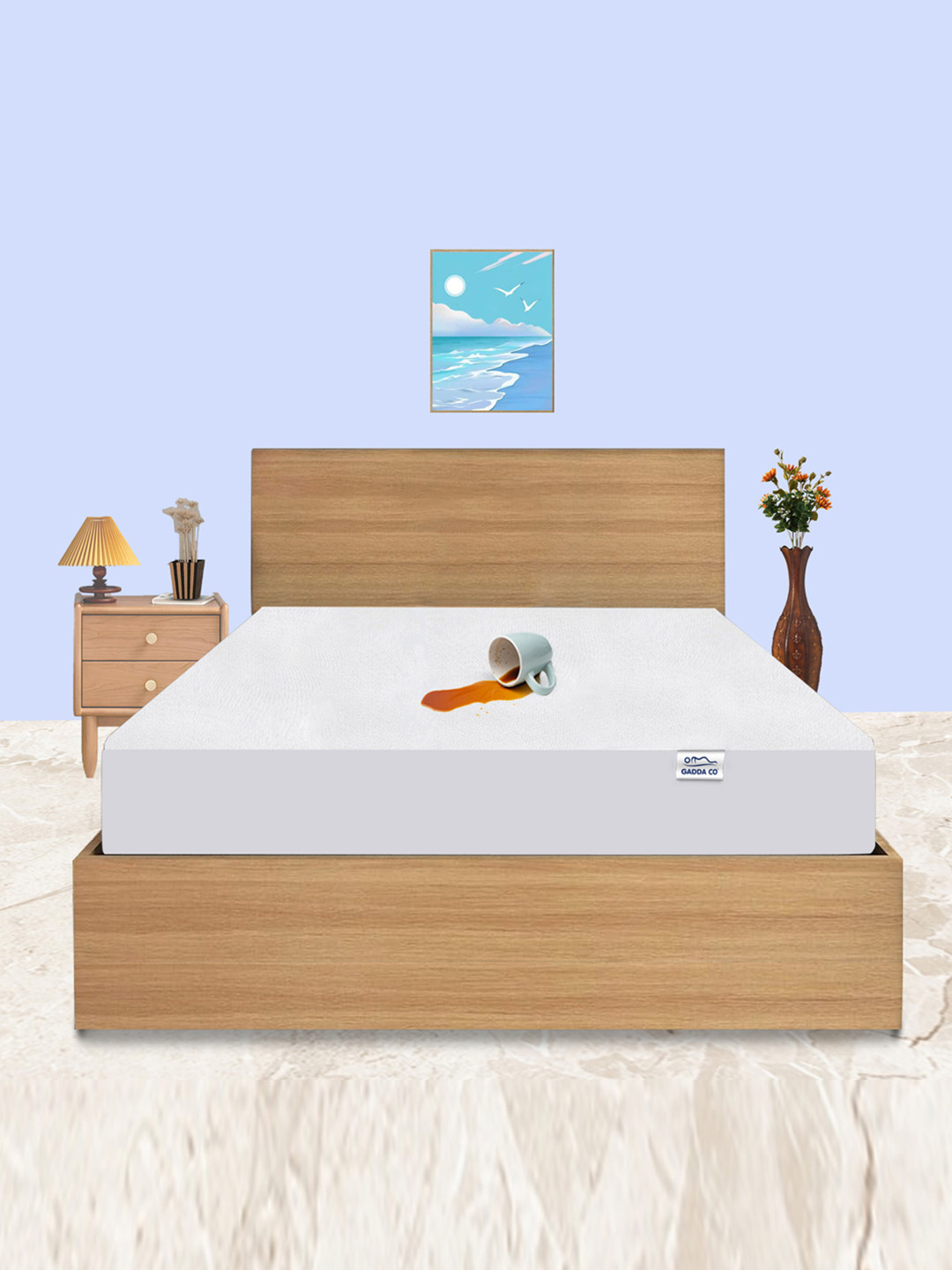 GADDA CO White Queen Bed Soft & Waterproof Mattress Protector