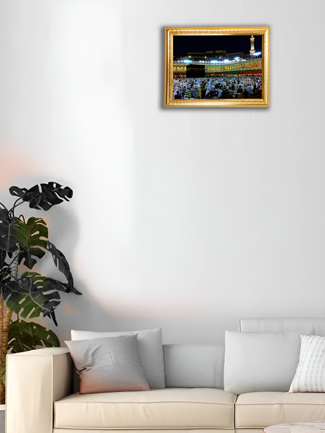 Hawai Gold Toned Mecca Digital Printed Rectangle Wall Photo Frame