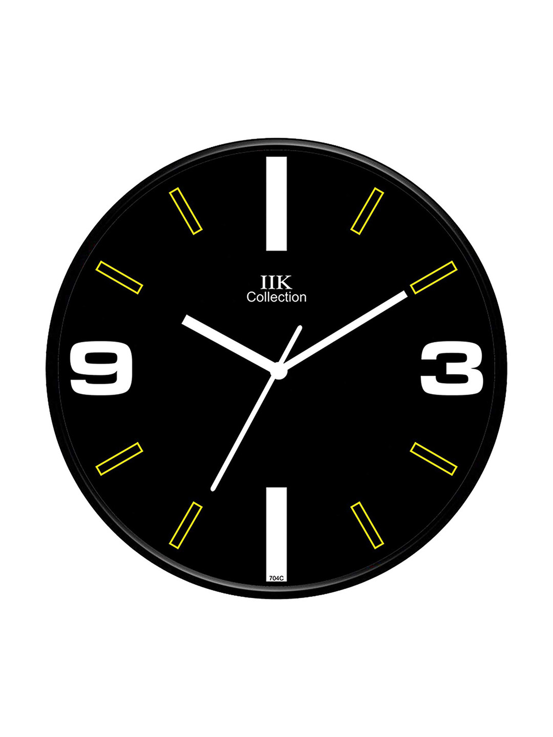 IIK COLLECTION Black Printed Round Contemporary Wall Clock