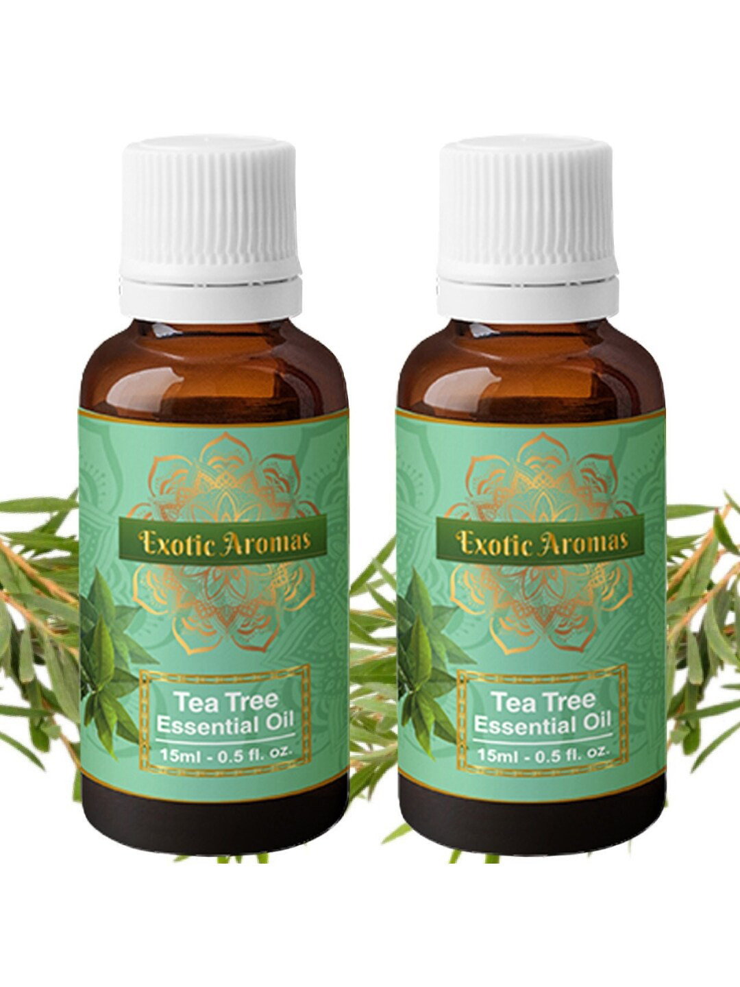 EXOTIC AROMAS 2-Pcs Tea Tree Essential Oil For Skin & Hair - 15ml Each